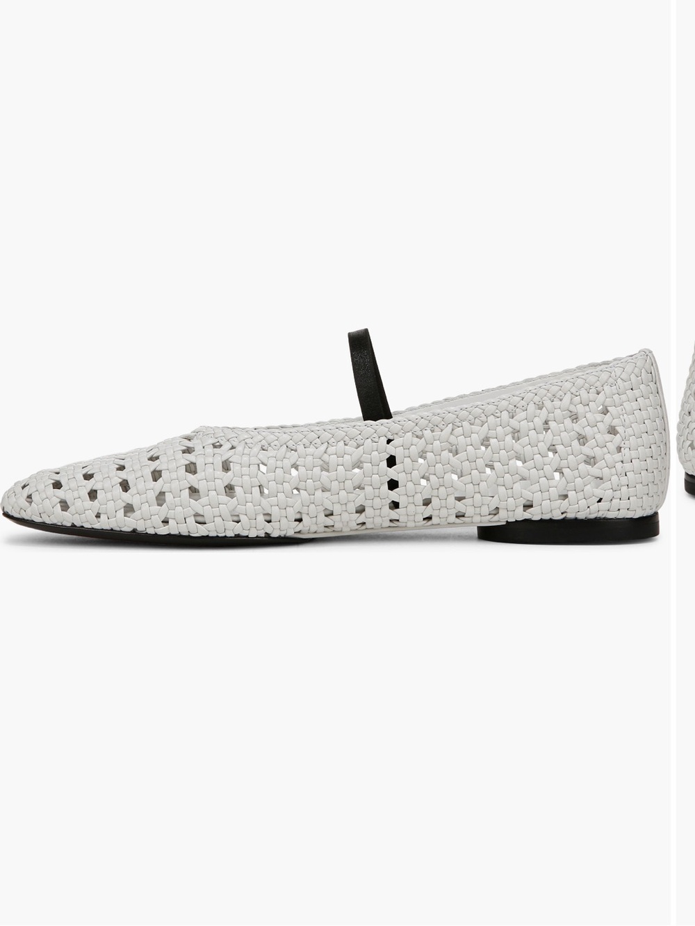 Vince Vivian White Woven Leather Mary Jane Ballet Flats Size 8 New - Picture 3 of 14